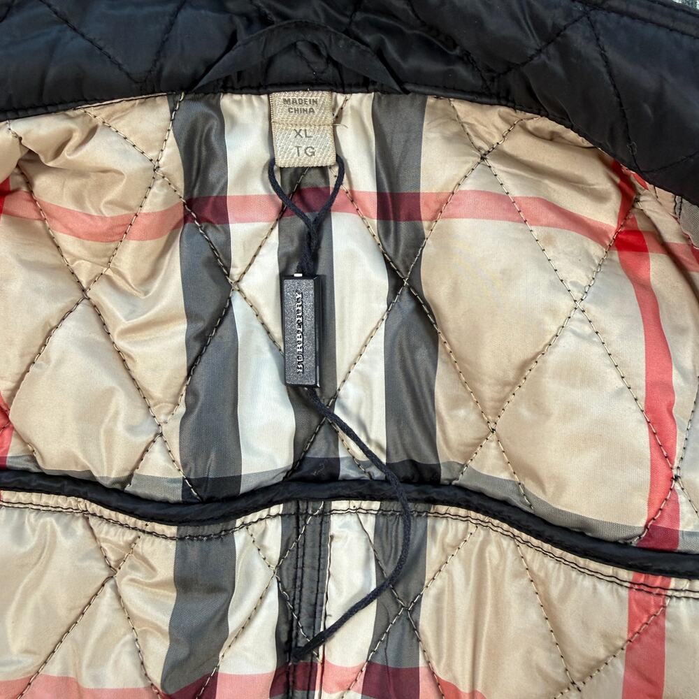 Burberry Brit Quilted Jacket Women XL Black Nova Check Lined Lightweight Coat - Picture 7 of 16